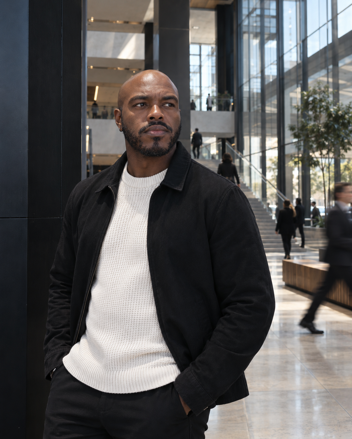 Dontae Ladson, founder of Form Intel, standing in a monumental public interior.